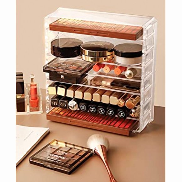 DAMAGED SORBUS ACRYLIC ROSE GOLD MAKEUP PALETTE ORGANIZER - Picture 5 of 8